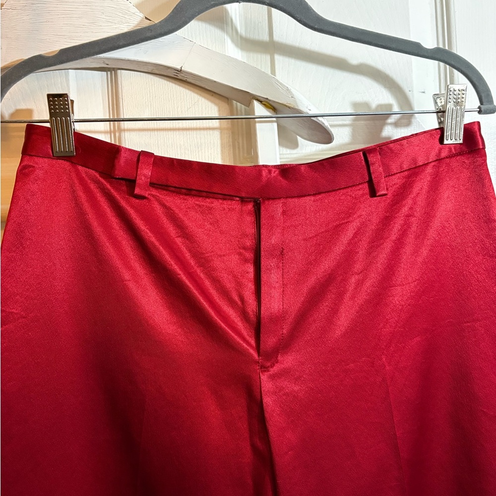 Vintage gap cropped satin Red Dress Pants - Picture 2 of 8
